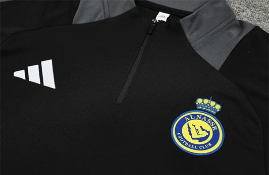 Al Nassr Half-Pull Trainingspak 'Zwart' - KINDEREN