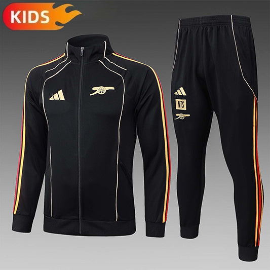 Arsenal Full-zip Trainingspak 'Zwart' 25/26 - KINDEREN