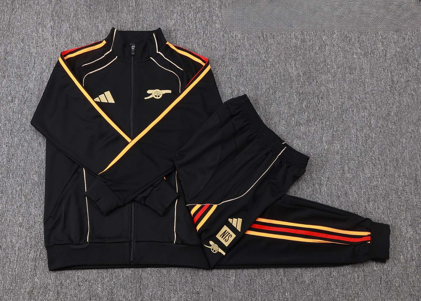 Arsenal Full-zip Trainingspak 'Zwart' 25/26 - VOLWASSENEN