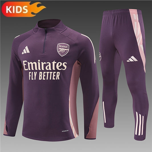 Arsenal Pull-Zip Trainingspak 'Paars' - KINDEREN