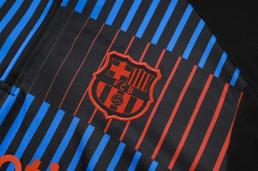 Barcelona Half-Pull Trainingspak 'Zwart' - VOLWASSENEN