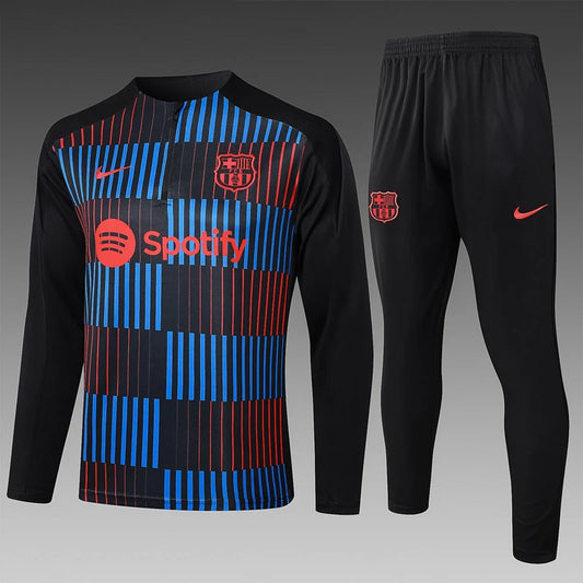 Barcelona Half-Pull Trainingspak 'Zwart' - VOLWASSENEN