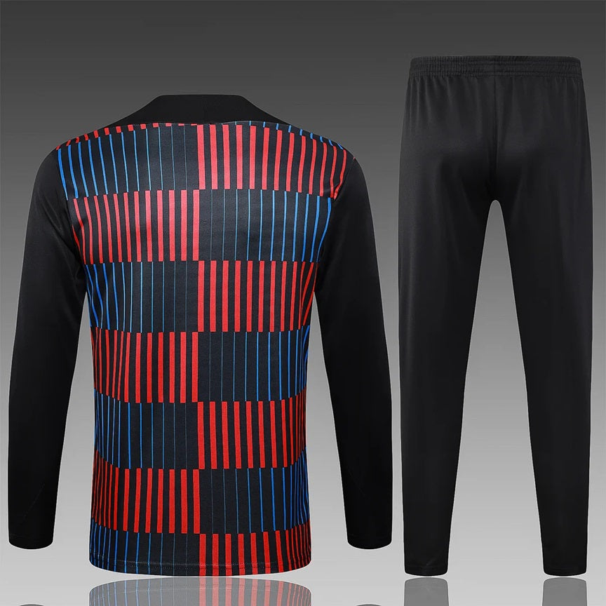 Barcelona Half-Pull Trainingspak 'Zwart' - VOLWASSENEN