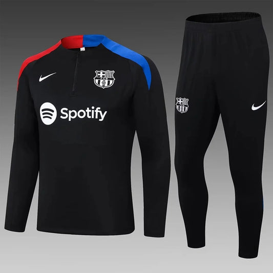 Barcelona Half-Pull Trainingspak 'Zwart' - VOLWASSENEN