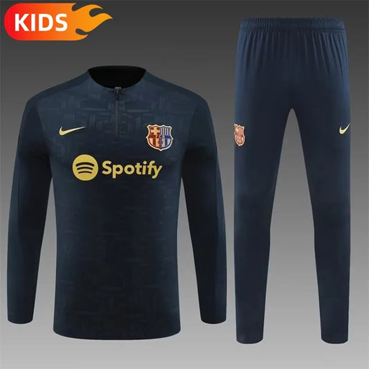 Barcelona Half-Pull Trainingspak 'Koningsblauw' - KINDEREN