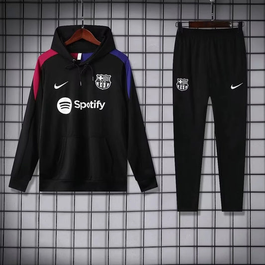 Barcelona Hooded Trainingspak 'Zwart' - VOLWASSENEN