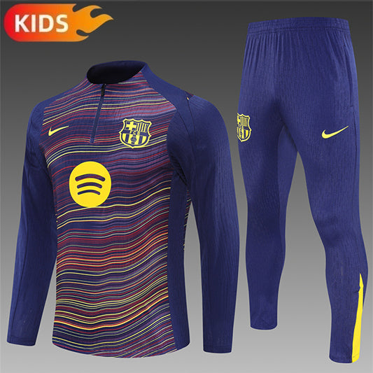 Barcelona Half-Pull Trainingspak 'Blauw-Geel' 25/26 - KINDEREN