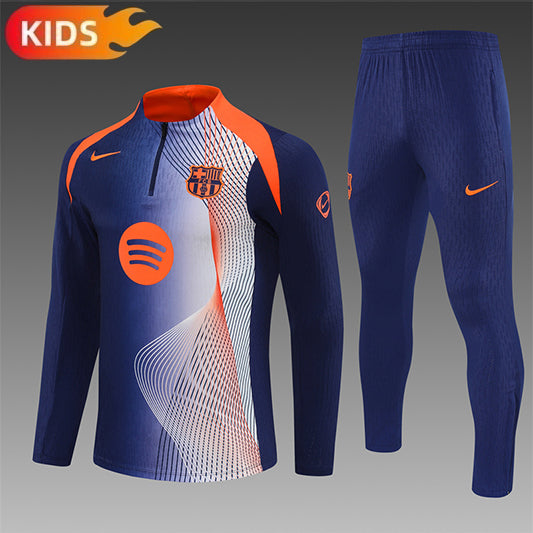 Barcelona Half-Pull Trainingspak 'Blauw-Oranje' 25/26 - KINDEREN