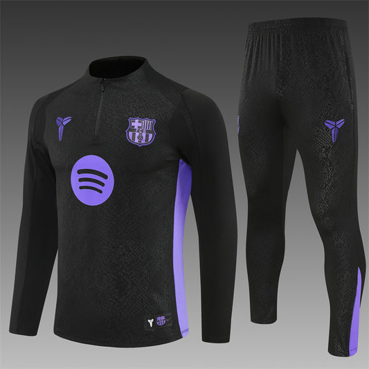 Barcelona Half-Pull Trainingspak 'Zwart-Paars' 25/26 - VOLWASSENEN