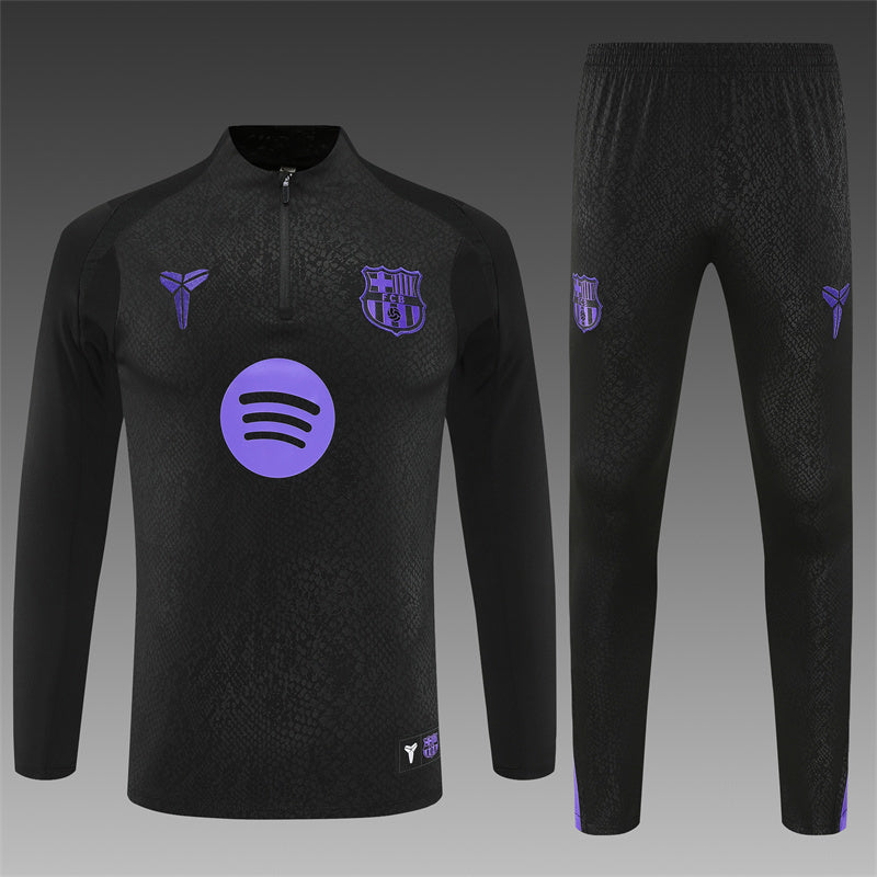 Barcelona Half-Pull Trainingspak 'Zwart-Paars' 25/26 - KINDEREN