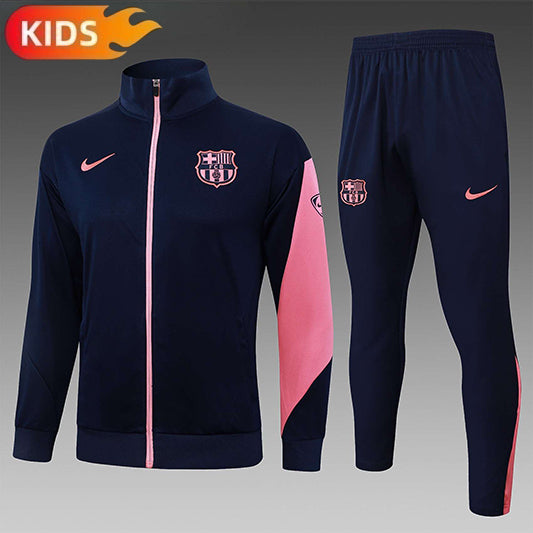 Barcelona Full-zip Trainingspak 'Blauw-Roze' 25/26 - KINDEREN