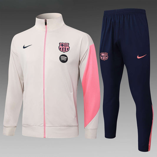 Barcelona Full-zip Trainingspak 'Beige-Roze' 25/26 - VOLWASSENEN