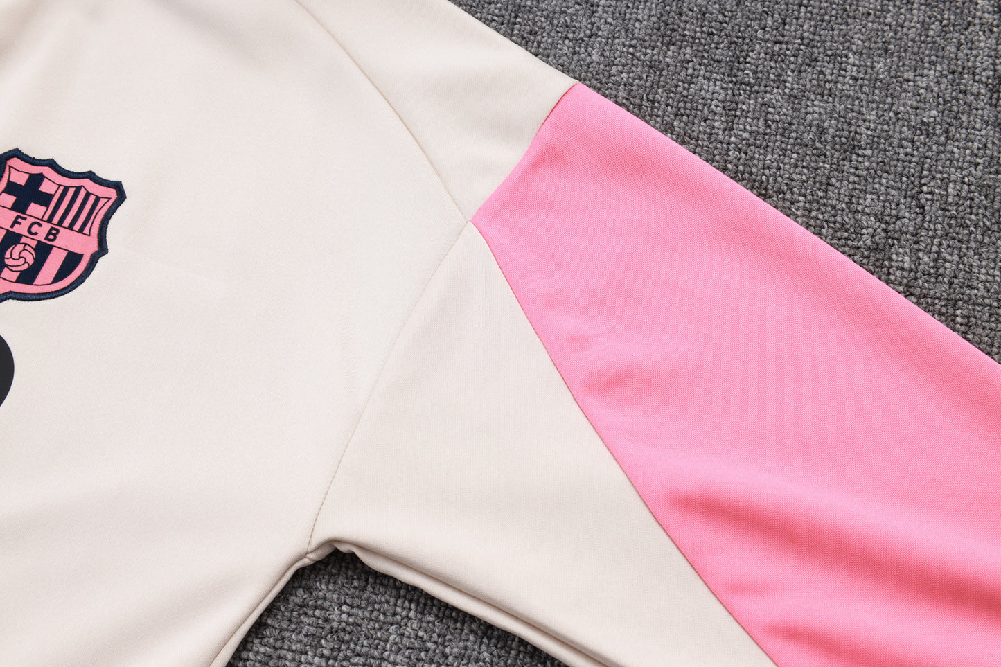 Barcelona Full-zip Trainingspak 'Beige-Roze' 25/26 - KINDEREN