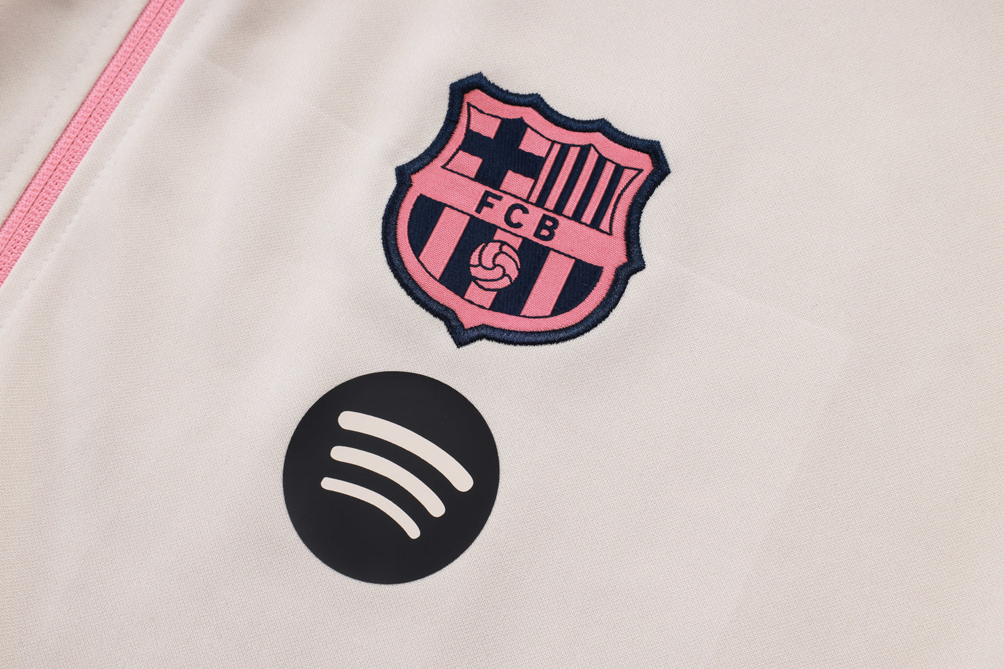 Barcelona Full-zip Trainingspak 'Beige-Roze' 25/26 - KINDEREN