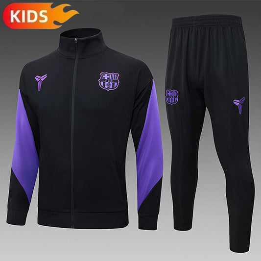 Barcelona Full-zip Trainingspak 'Zwart-Paars' 25/26 - KINDEREN