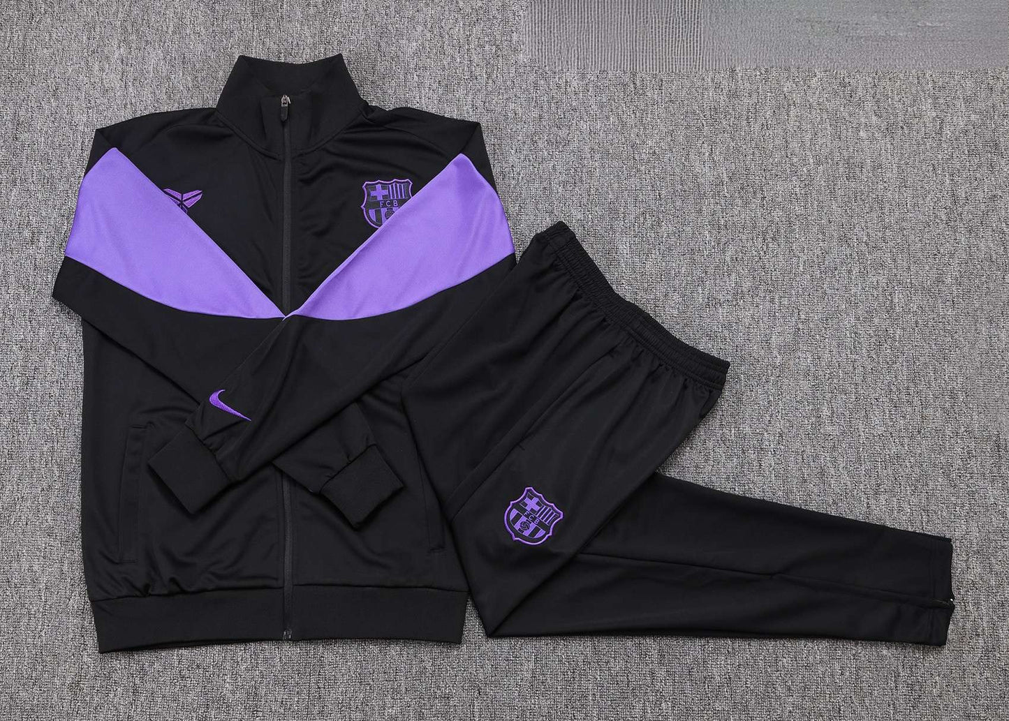 Barcelona Full-zip Trainingspak 'Zwart-Paars' 25/26 - VOLWASSENEN