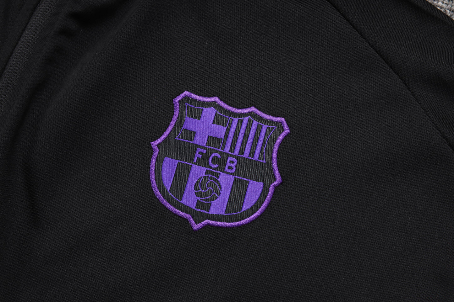 Barcelona Full-zip Trainingspak 'Zwart-Paars' 25/26 - VOLWASSENEN