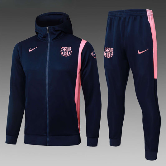 Barcelona Hooded Full-zip Trainingspak 'Blauw-Roze' 25/26 - VOLWASSENEN