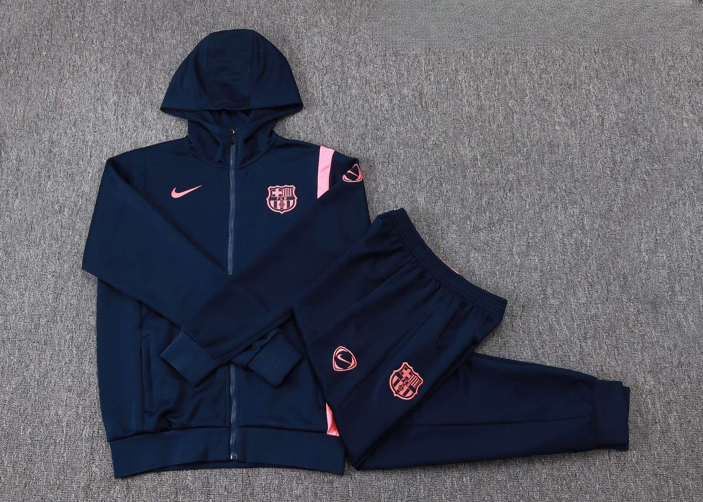 Barcelona Hooded Full-zip Trainingspak 'Blauw-Roze' 25/26 - VOLWASSENEN