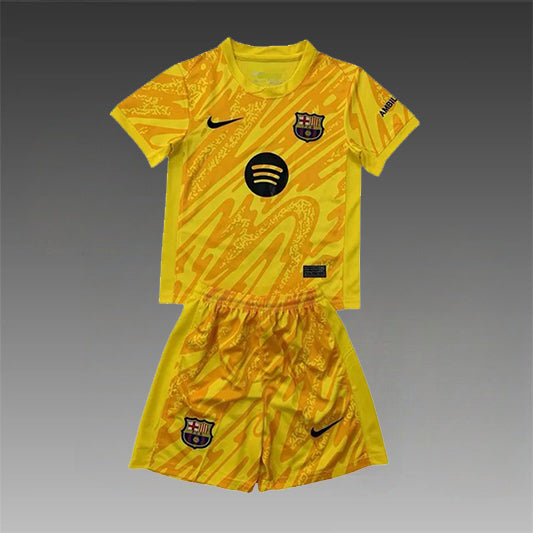 Barcelona Keeper Voetbalkit 'Geel' 24/25 - KINDEREN