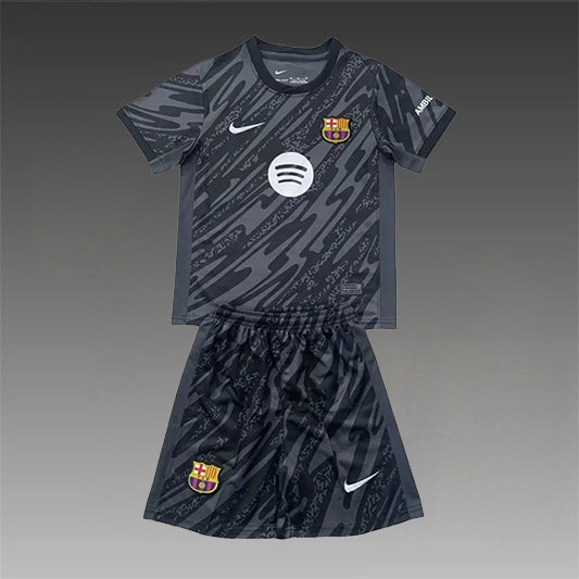 Barcelona Keeper Voetbalkit 'Zwart' 24/25 - KINDEREN