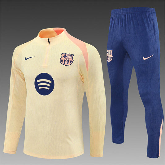 Barcelona Half-Pull Trainingspak 'Beige-Roze' 25/26 - VOLWASSENEN