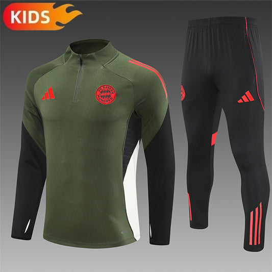 Bayern Munchen Half-Pull Trainingspak 'Groen' 25/26 - KINDEREN