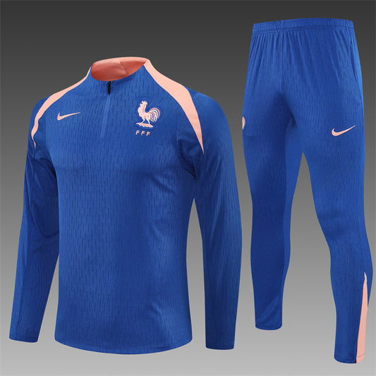 Frankrijk Half-Pull Trainingspak 'Blauw' 25/26 - VOLWASSENEN