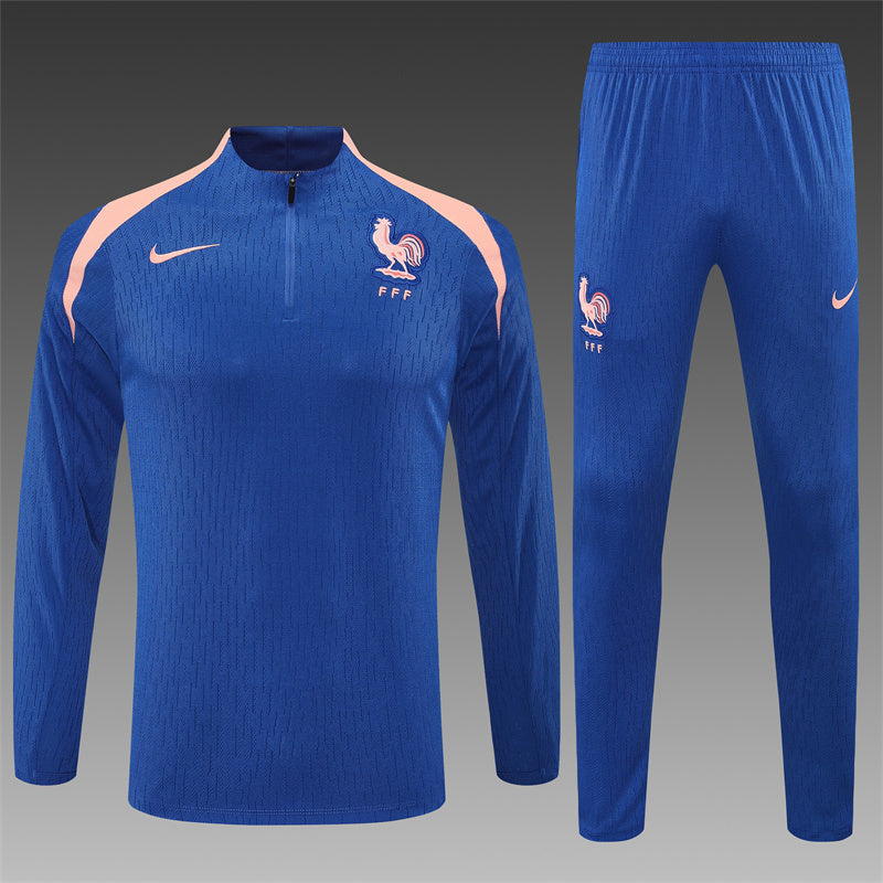 Frankrijk Half-Pull Trainingspak 'Blauw' 25/26 - KINDEREN