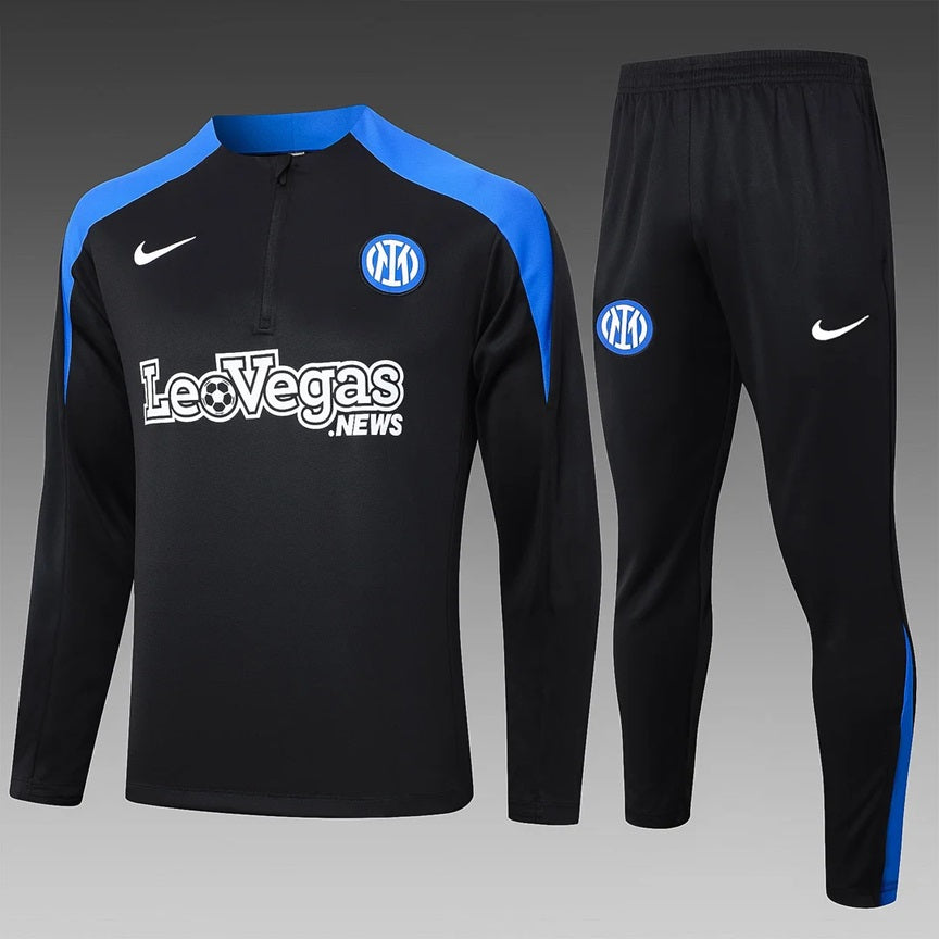 Inter Milan Half-Pull Trainingspak 'Zwart' - VOLWASSENEN
