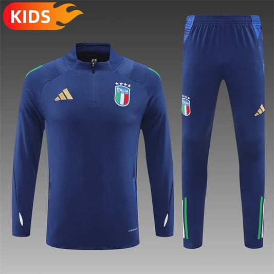 Italie Half-Pull Zip Trainingspak 'Koningsblauw' - KINDEREN