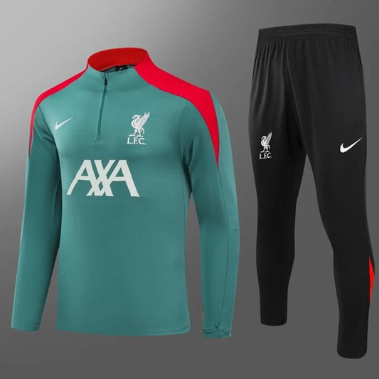 Liverpool Half-Pull Trainingspak 'Groen' - VOLWASSENEN