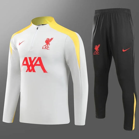 Liverpool Half-Pull Trainingspak 'Wit' - VOLWASSENEN