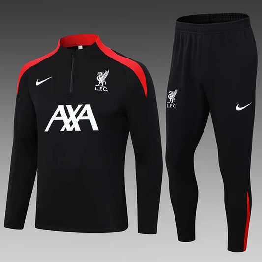 Liverpool Half-Pull Trainingspak 'Zwart' - VOLWASSENEN