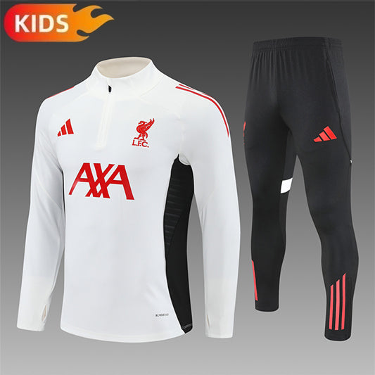 Liverpool Half-Pull Trainingspak 'Wit' 25/26 - KINDEREN