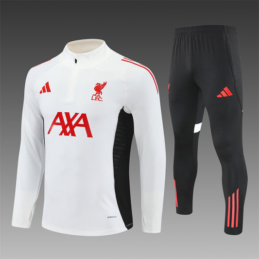 Liverpool Half-Pull Trainingspak 'Wit' 25/26 - VOLWASSENEN