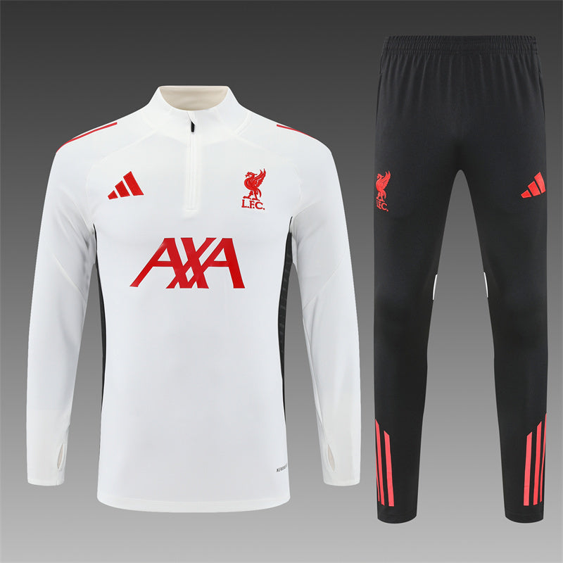 Liverpool Half-Pull Trainingspak 'Wit' 25/26 - KINDEREN