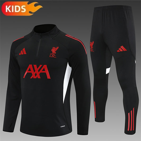 Liverpool Half-Pull Trainingspak 'Zwart' 25/26 - KINDEREN