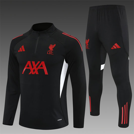 Liverpool Half-Pull Trainingspak 'Zwart' 25/26 - VOLWASSENEN