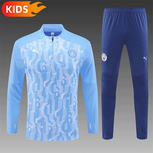 Manchester City Pull-Zip Trainingspak 'Blauw' - KINDEREN