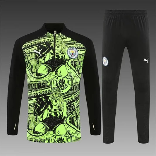 Manchester City Half-Pull Trainingspak 'Geel' - VOLWASSENEN