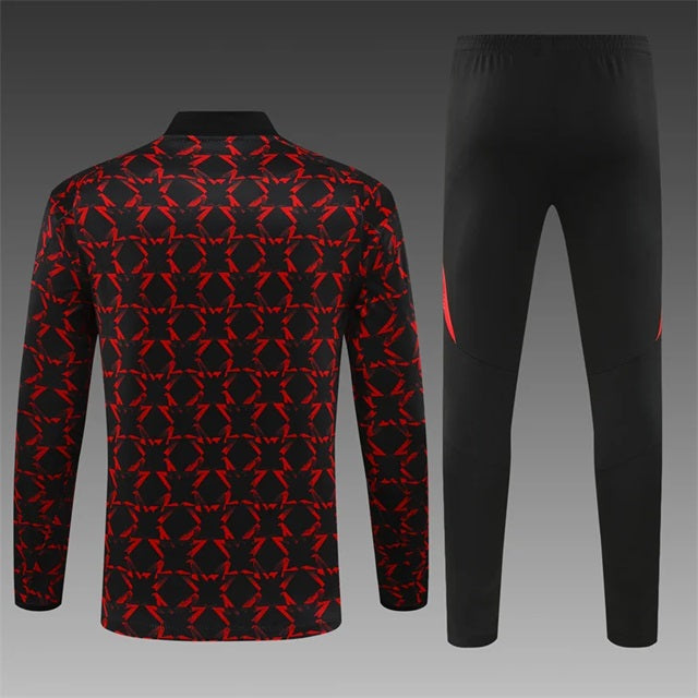 Manchester United Half-Pull Trainingspak 'Zwart/Rood' - KINDEREN