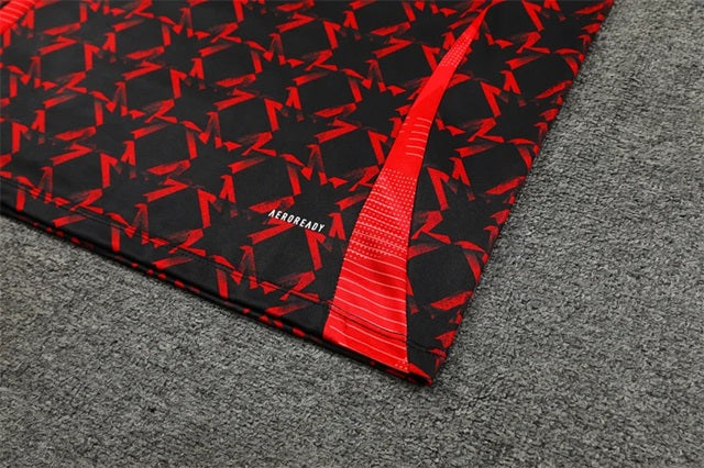 Manchester United Half-Pull Trainingspak 'Zwart/Rood' - KINDEREN