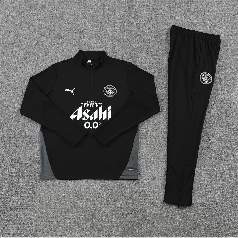 Manchester City Half-Pull Trainingspak 'Zwart' 25/26 - KINDEREN