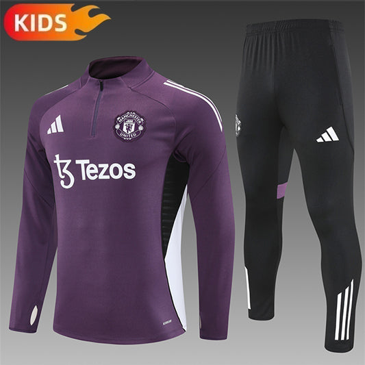 Manchester United Half-Pull Trainingspak 'Paars' 25/26 - KINDEREN