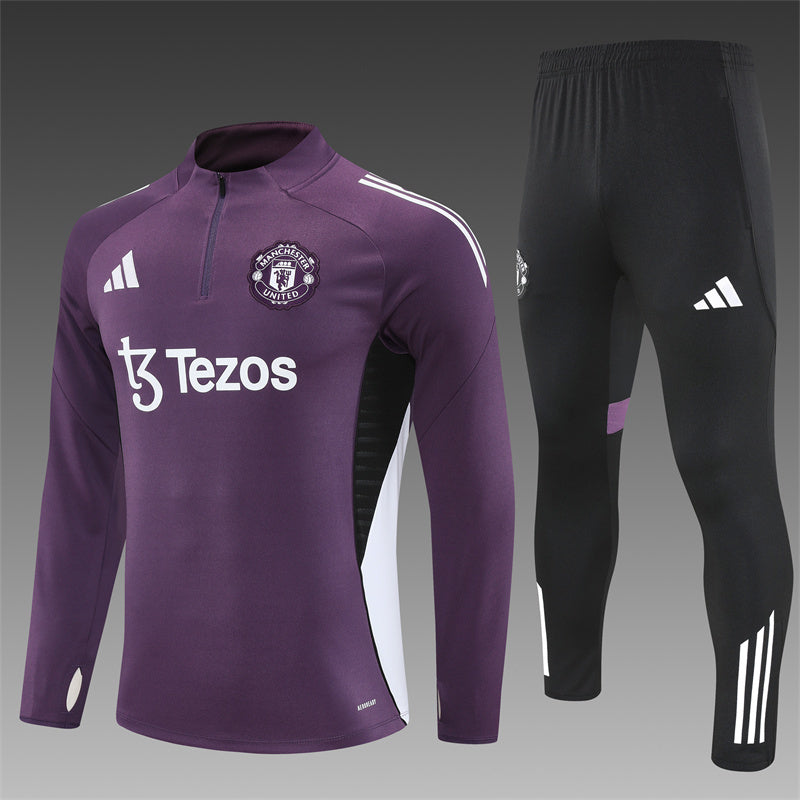 Manchester United Half-Pull Trainingspak 'Paars' 25/26 - VOLWASSENEN