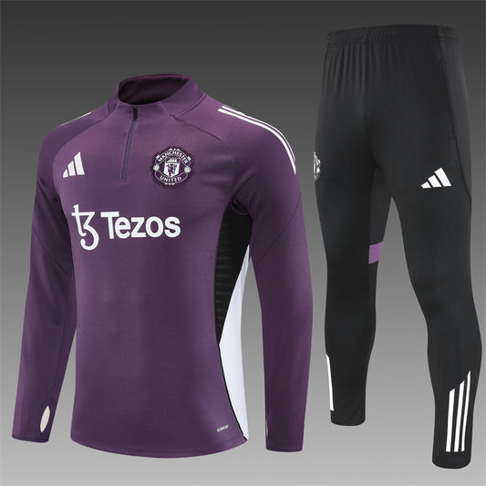 Manchester United Half-Pull Trainingspak 'Paars' 25/26 - VOLWASSENEN