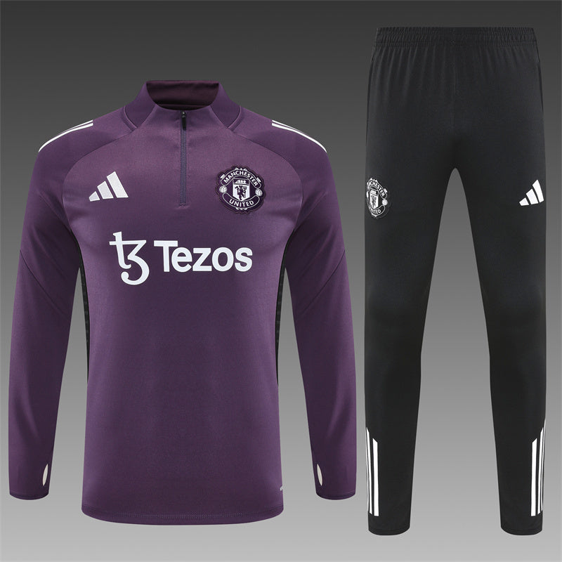 Manchester United Half-Pull Trainingspak 'Paars' 25/26 - KINDEREN