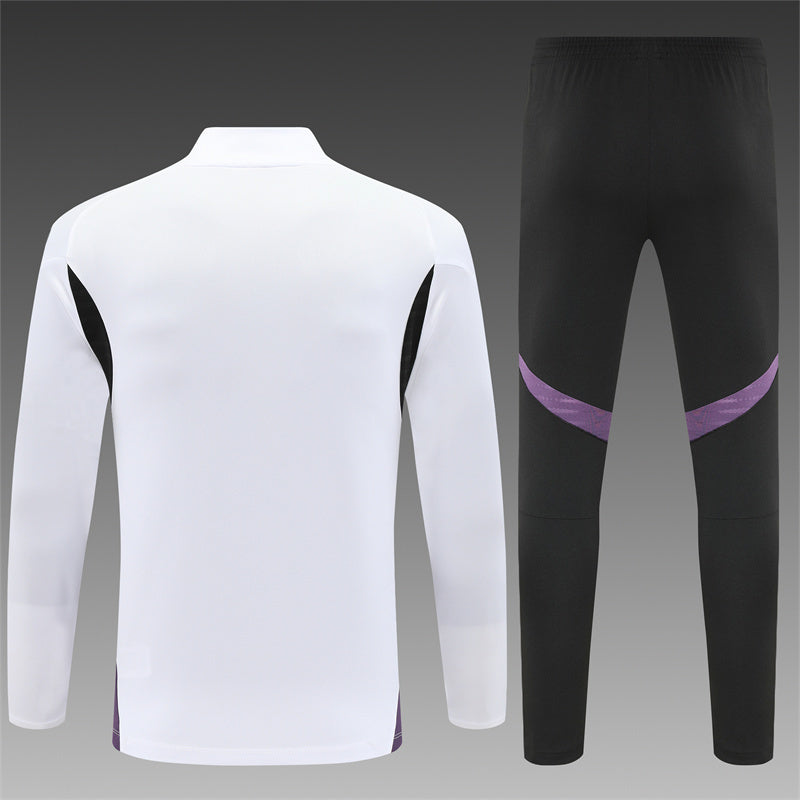 Manchester United Half-Pull Trainingspak 'Wit-Paars' 25/26 - VOLWASSENEN
