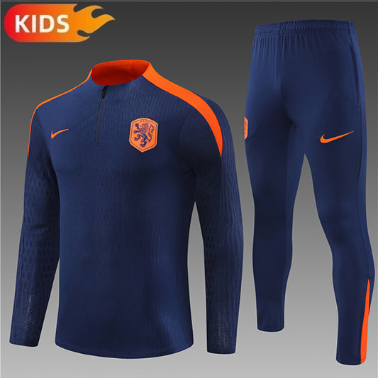 Nederland Half-Pull Trainingspak 'Blauw' 25/26 - KINDEREN